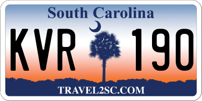 SC license plate KVR190