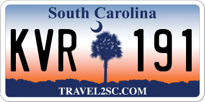 SC license plate KVR191