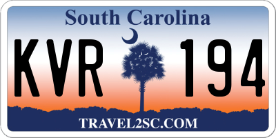 SC license plate KVR194