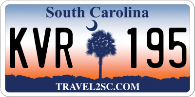 SC license plate KVR195