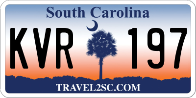 SC license plate KVR197