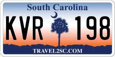 SC license plate KVR198