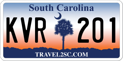 SC license plate KVR201
