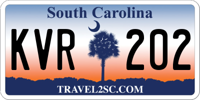 SC license plate KVR202