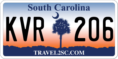 SC license plate KVR206