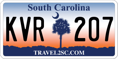SC license plate KVR207