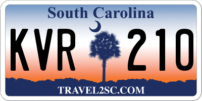 SC license plate KVR210