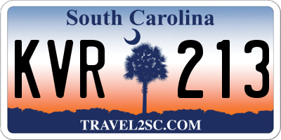SC license plate KVR213