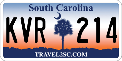 SC license plate KVR214