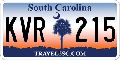 SC license plate KVR215