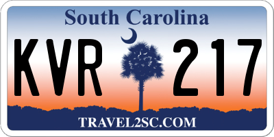 SC license plate KVR217
