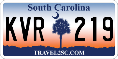 SC license plate KVR219