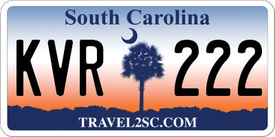 SC license plate KVR222