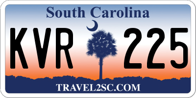 SC license plate KVR225