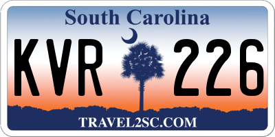 SC license plate KVR226