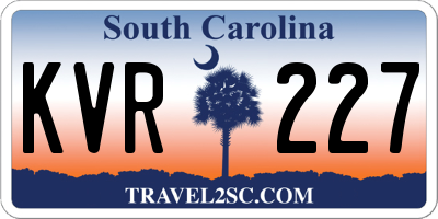 SC license plate KVR227