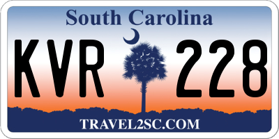 SC license plate KVR228