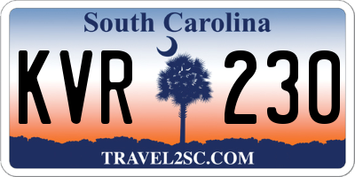 SC license plate KVR230