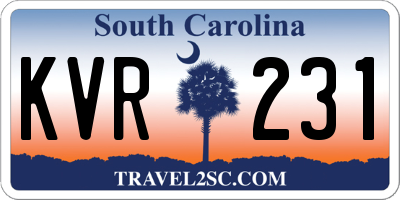 SC license plate KVR231