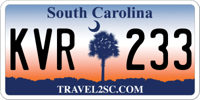 SC license plate KVR233