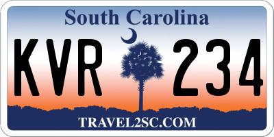 SC license plate KVR234