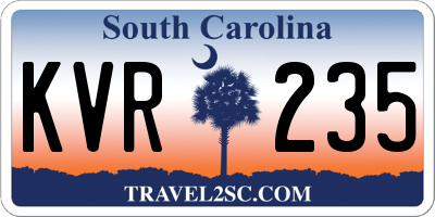 SC license plate KVR235