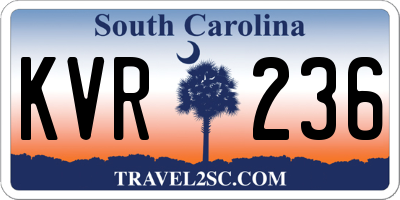 SC license plate KVR236
