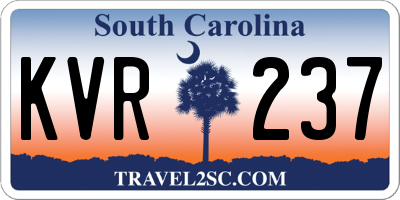 SC license plate KVR237