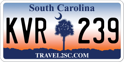 SC license plate KVR239