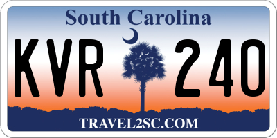 SC license plate KVR240