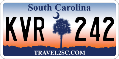 SC license plate KVR242