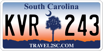 SC license plate KVR243