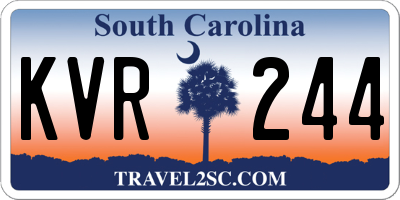 SC license plate KVR244