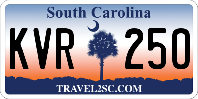 SC license plate KVR250