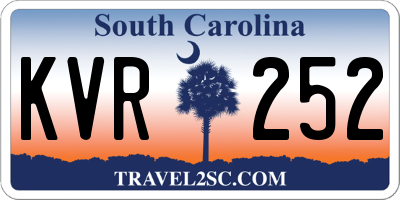 SC license plate KVR252