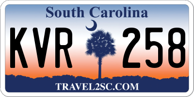 SC license plate KVR258