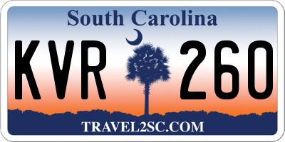 SC license plate KVR260