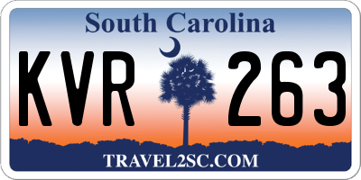 SC license plate KVR263