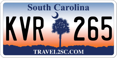 SC license plate KVR265