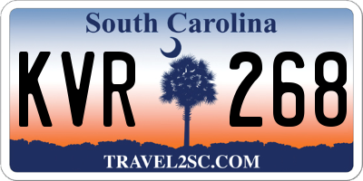 SC license plate KVR268