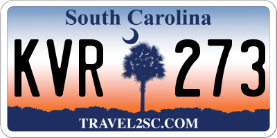 SC license plate KVR273