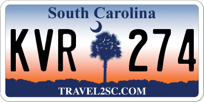 SC license plate KVR274