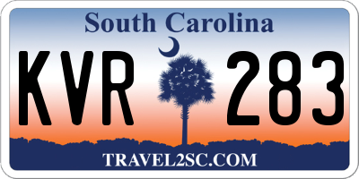 SC license plate KVR283