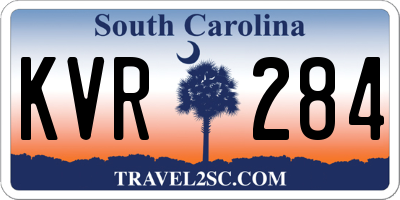 SC license plate KVR284