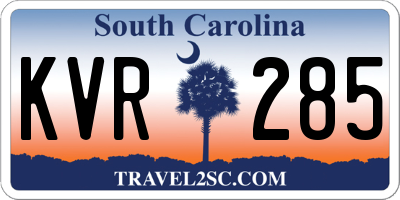 SC license plate KVR285