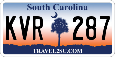 SC license plate KVR287