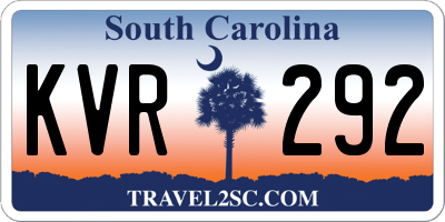 SC license plate KVR292