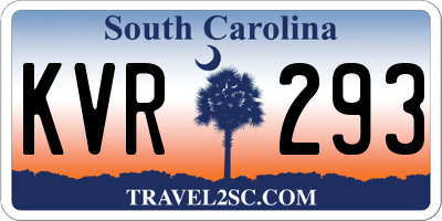 SC license plate KVR293