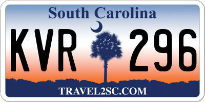 SC license plate KVR296