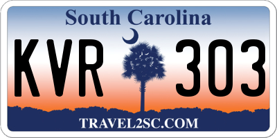 SC license plate KVR303